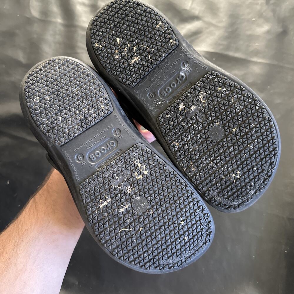 CROCS UNISEX ADULT M7 W9 Specialist II Bistro Clog Black Slip Resistant 935 - Picture 7 of 13